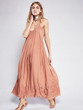 Beth Dutton Bohemian Dress Winter Autumn Maxi Dresses Dress Strap Embroidered Long Dress