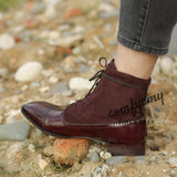 Justin Yellowstone Boots Stitching Front Lace-Up Short Boots Men