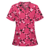 Valentine's Day T Shirt Heart Printing V-neck Short Sleeve T-shirt