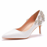 Nude Heels for Wedding Women's Shoes Rhinestone Wedding Shoes Bridal Shoes