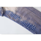 Man Fall Outfits Embroidered Ripped Jeans Fashion Brand Loose Straight