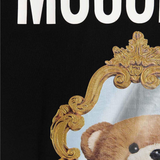 Moschino T Shirt Teddy Bear Photo Pattern Round Neck T-Shirt Couple