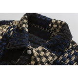 Man Fall Outfits Plaid Stitching Polo Collar Jacket Men's and Women's Casual Jacket