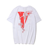 Vlone Short Sleeve Men'S Large Size Retro Sports Couple Men'S And Women'S Tshirt