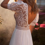 See through Wedding Dress Women's Wedding Dress Evening Dress Sexy Lace Split Dress