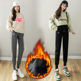 Grey Sweatpants Gray, Fleece Lining Thick Track Pants Children Autumn and Winter