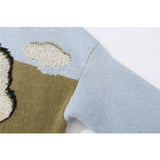 Men Sweater Lamb Pattern Brocade Sweater Men 'S Round Neck Pullover