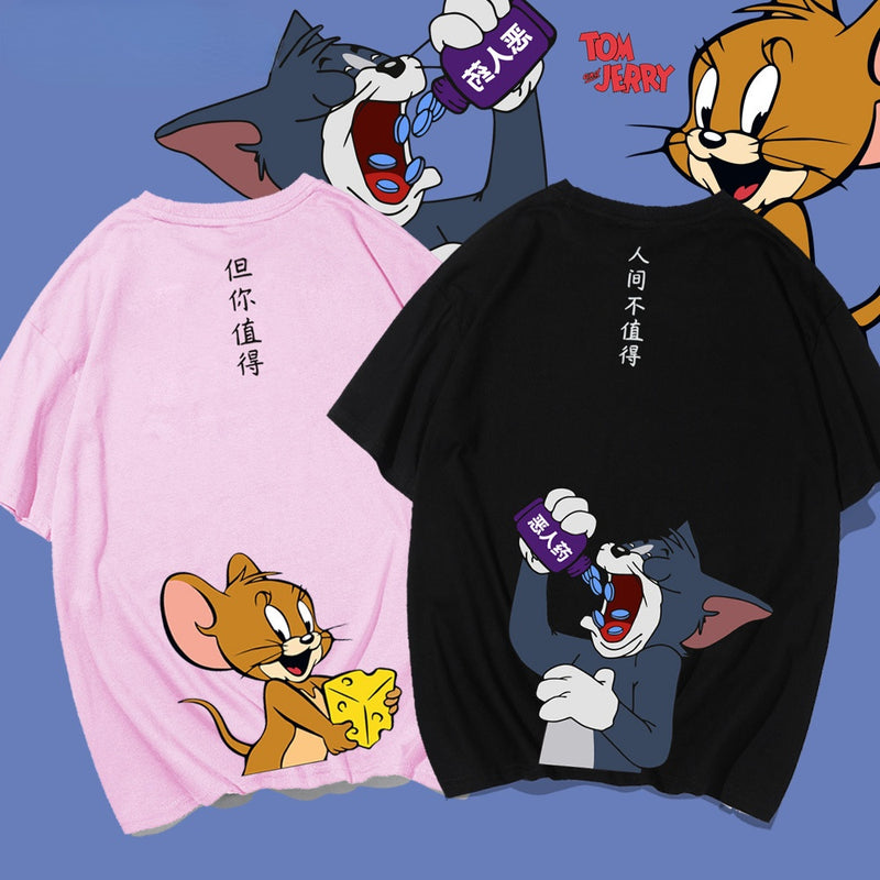 Tom And Jerry T Shirt Talking Tom Cat Printed Loose