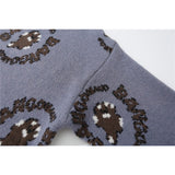 Men Sweater Cartoon Jacquard Sweater Men's Loose Pullover