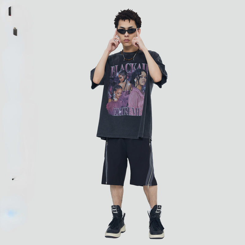 Y2g Shirts for Boys Vintage T-shirt Hip Hop Loose Short Sleeve Men and Women