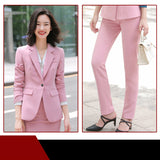 Interview Suit Women Pink Suit Female Fall Slim Fit Interview Formal Wear