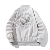 Varsity Jacket Embroidered Flight Suit Thin Stand Collar