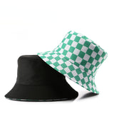 Vintage Check Bucket Hat Sports Sun Protection Sunshade