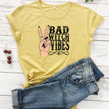 Halloween Costumes Bad Witch Vibe Shirt Bad Witch Vibes Printed Loose Fashion Men's and Women's Short-Sleeved T-shirt