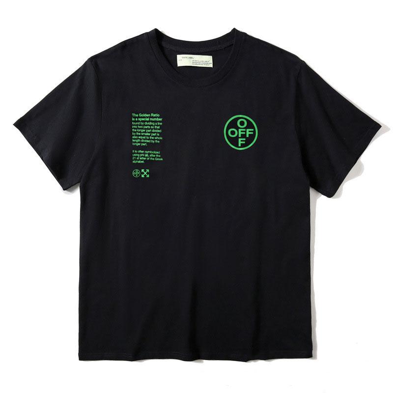 Off White T Shirt Ow Line Arrow Short Sleeve Tee Large Size Tshirt Men'S Clothing Owt