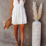 Coachella Music Festival Outfits Elegant V-neck Brace Patchwork Skirt