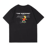 The Simpsons T Shirts Printed Letters Loose Round Neck