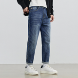 Men Jeans Blue Straight Jeans Men's Simple All-Match