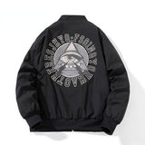 Varsity Jacket Embroidery Flight Suit Stand-Up Collar Thin