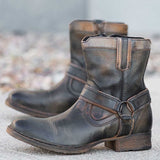 Justin Yellowstone Boots Retro Men'S Shoes Mid-Top Martin Boots