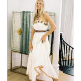 Beth Dutton Bohemian Dress Summer Spring Maxi Dresses Holiday Dress Embroidery Flowy