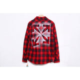 Off White Jacket Autumn And Winter Arrow Plaid Shirt Men'S Casual Tshirt Owt