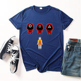 Squid Game Costume 2D Digital Creative Printing Casual Short Sleeve T-shirt