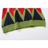 Men Sweater Color Block Jacquard Sweater Vest Coat Men's Sweater Vest