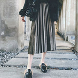 MIDI Mauve Skirt Women's Autumn and Winter Long Skirt