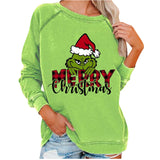 Men and Women Grinch Sweater Christmas Cute round Neck Sweater