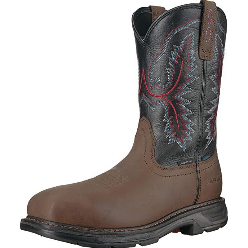 Justin Yellowstone Boots Winter Martin Boots Men'S Zipper Brown Round Toe Boots