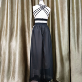 Lady Gaga Dress Chiffon Evening Dress Sleeveless Long Dress