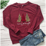 Merry and Bright Sweatshirts Christmas Tree Printed Sweater