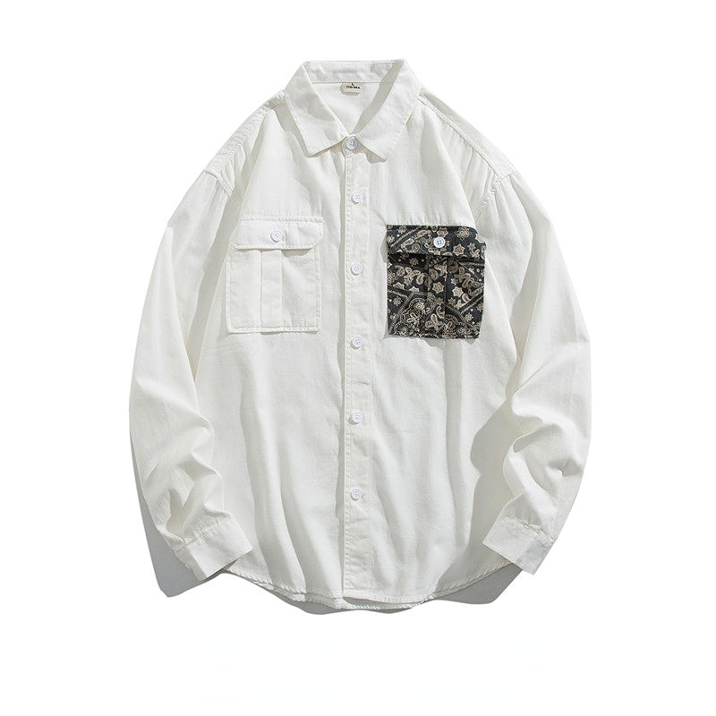 Men Jackets Tooling Pocket Long Sleeve Shirt