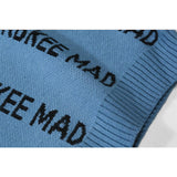 Men Sweater Letter Jacquard Sweater Vest Men's Street Fashion Loose Outerwear