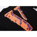 Vlone T Shirt Large V Printed Short Sleeve Men'S And Women'S High Street Loose T-Shirt