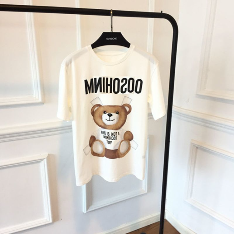 Moschino T Shirt Teddy Bear Printed Round Neck T-Shirt