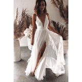 Women Lace Wedding Dress Women's Camisole Gown Split Dress