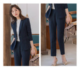Interview Suit Women Autumn Striped Suit Women's Suit Pants Suit