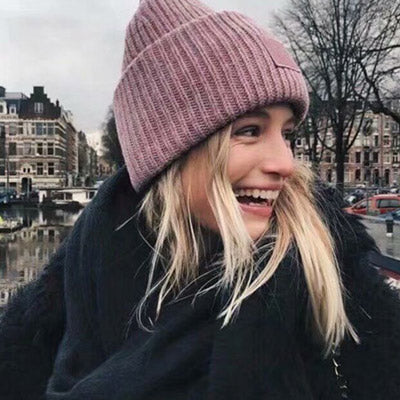 Winter Hats Wool Knitted Smiley Hat Woolen Cap