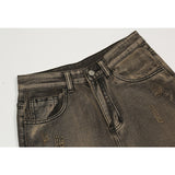 Man Fall Outfits Vintage Letter Embroidered Straight Jeans Men Loose Casual Trousers