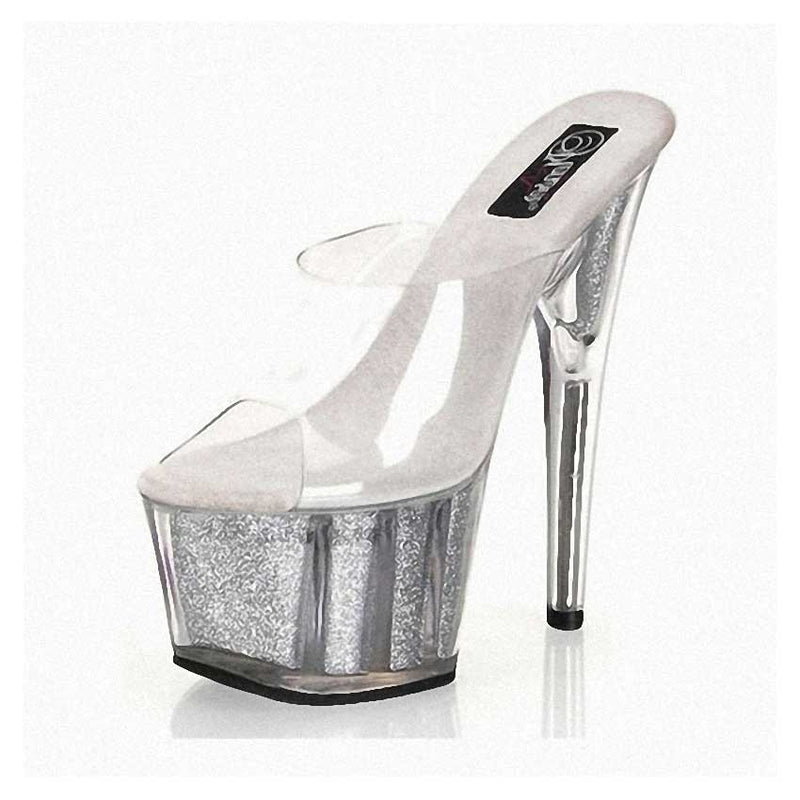Clear Heels Transparent Slippers Women's 15cm Stiletto Heel Crystal Shoes Pole Dance High Heels
