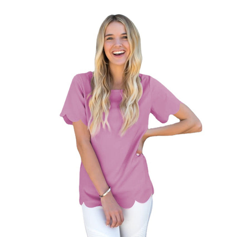 Coachella Music Festival Outfits Fashion Women's Wear round Neck Pullover Loose Short Sleeve T-shirt Casual Top