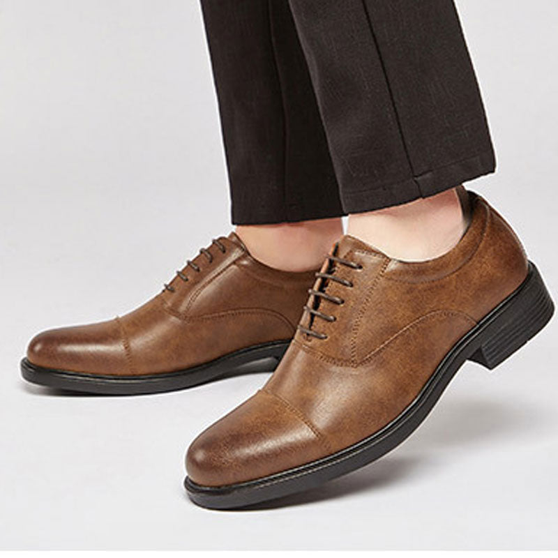 Men's Dress Shoes Classic Leather Oxfords Casual Cushioned Loafer Business Casual Formal Wear Leather Shoes round Toe