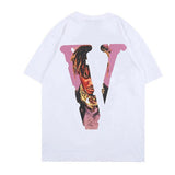 Vlone T Shirt Shortsleeved Tshirt Printed High Street Hip Hop Men Vlone Casual Able