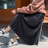 MIDI Mauve Skirt Gold Velvet Skirt Pleated with Sweater Velvet Dress