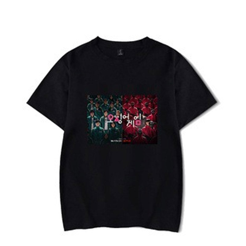 Squid Game Costume Squid Game Pattern Printed Short Sleeve T-shirt