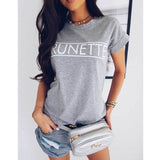 Valentine's Day T Shirts Couples Spring/Summer Letter Print Short-Sleeve Casual T-shirt Women's Tops
