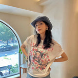 Y2g Shirts for Boys Gunsn Rose Short Sleeve Retro Loose Casual T-shirt