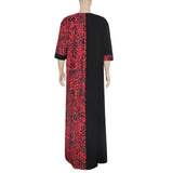 African Women's Wear Red Stitching Loose Dress African Dashiki Ankara Styles Dress